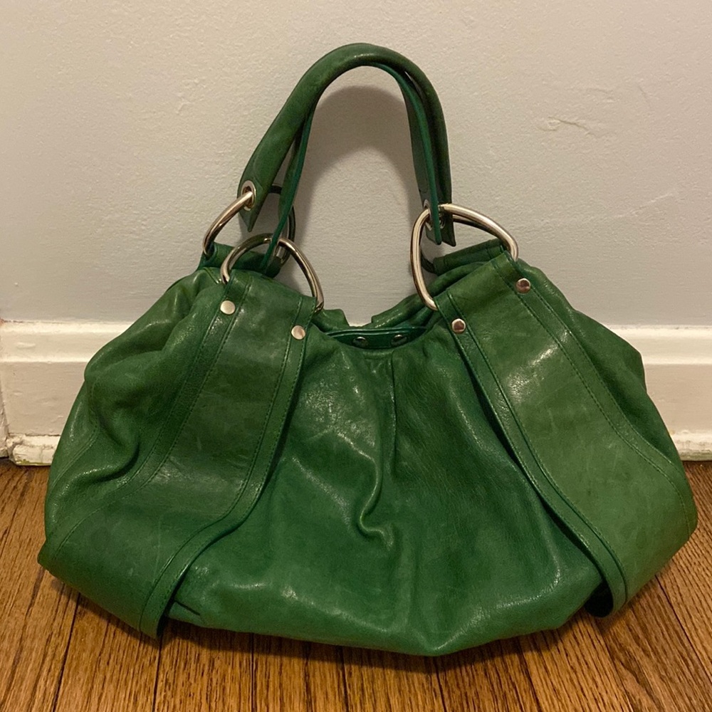 Like new, rare emerald leather Kooba purse